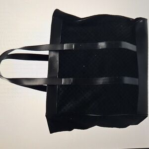 GUCCI: Large GG Black Velvet Logo Tote Bag